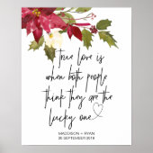 Kerstfeestdag bruiloft True Love Welcome Poster (Voorkant)