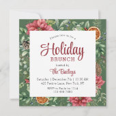 Kerstfeestdag Brunch Festive Floral Kaart (Voorkant)