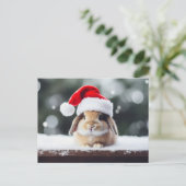 Kerstfeestdag Bunny Briefkaart (Staand voorkant)