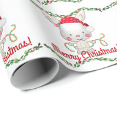 Kerstfeestdag Bunny Cadeaupapier (Rol Hoek)