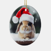 Kerstfeestdag Bunny Keramisch Ornament (Rechts)