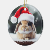 Kerstfeestdag Bunny Keramisch Ornament (Links)