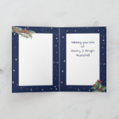 Kerstfeestdag Bunny Rabbit Greenery Cute Feestdagen Kaart (Binnen)