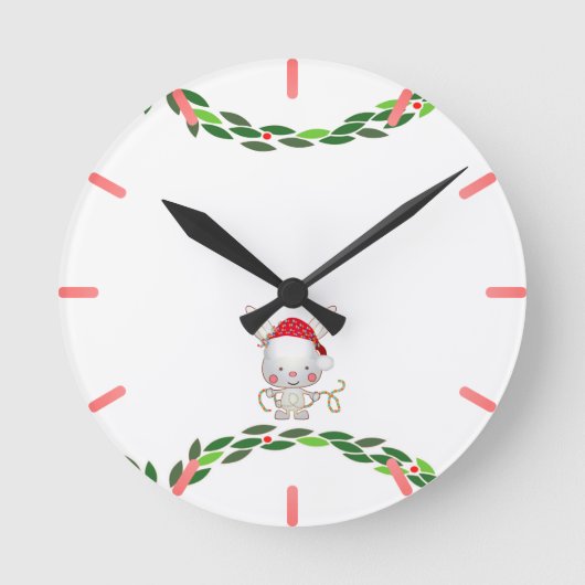 Kerstfeestdag Bunny Ronde Klok (Voorkant)