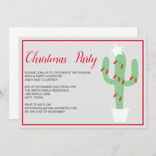 Kerstfeestdag Cacti Cactus Winter Celebration Kaart (Voorkant / Achterkant)
