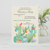 Kerstfeestdag Cactus Desert Southwest Kaart (Staand voorkant)