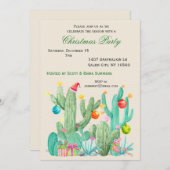 Kerstfeestdag Cactus Desert Southwest Kaart (Voorkant / Achterkant)