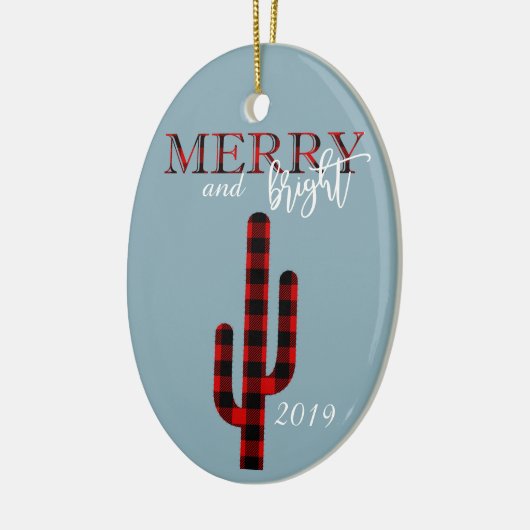 Kerstfeestdag Cactus Southwest Buffalo Pset Keramisch Ornament (Links)