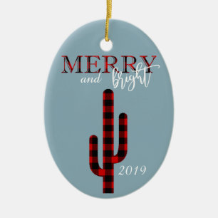 Kerstfeestdag Cactus Southwest Buffalo Pset Keramisch Ornament