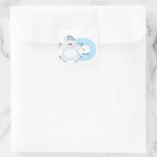 Kerstfeestdag cadeau Label Stickers-Snowman (Tas)