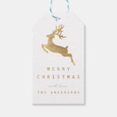 kerstfeestdag cadeau Label wit goud Cadeaulabel (Voorkant)