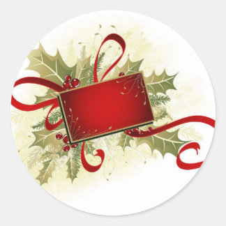 Kerstfeestdag cadeau met Holly-Label Ronde Sticker