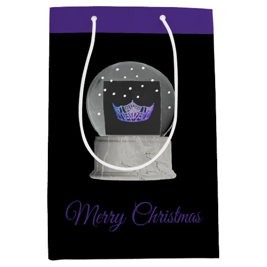 kerstfeestdag cadeau Miss America Snow Wereldbol Medium Cadeauzakje (Voorkant)