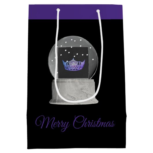 kerstfeestdag cadeau Miss America Snow Wereldbol Medium Cadeauzakje (Achterkant)
