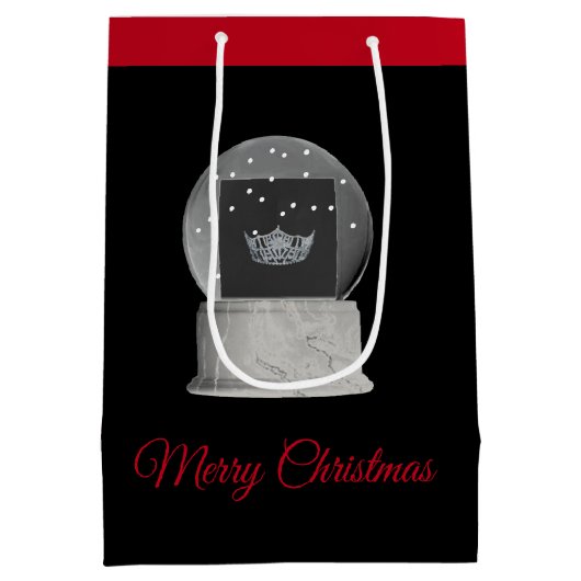 kerstfeestdag cadeau Miss America Snow Wereldbol Medium Cadeauzakje (Achterkant)