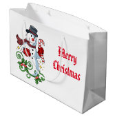 Kerstfeestdag, cadeaubon large cadeautasje (Achterkant Gekanteld)