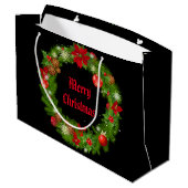 Kerstfeestdag, cadeaubon large cadeautasje (Achterkant Gekanteld)