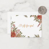 kerstfeestdag cadeaubon notitiekaartje (Voorkant / Achterkant in situ)