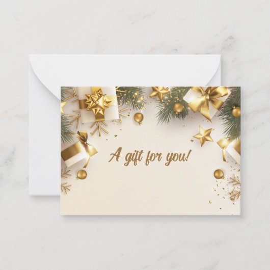 kerstfeestdag cadeaubon notitiekaartje (Voorkant)