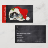 kerstfeestdag cadeaubon voor huisdieren kortingskaartje (Voorkant / Achterkant)