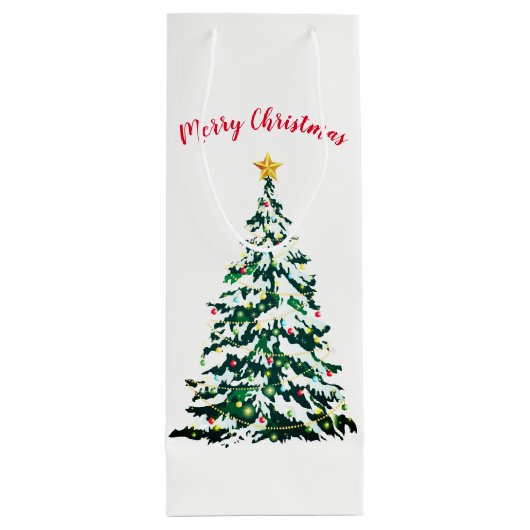 Kerstfeestdag, cadeaubon wijn cadeautas (Achterkant)