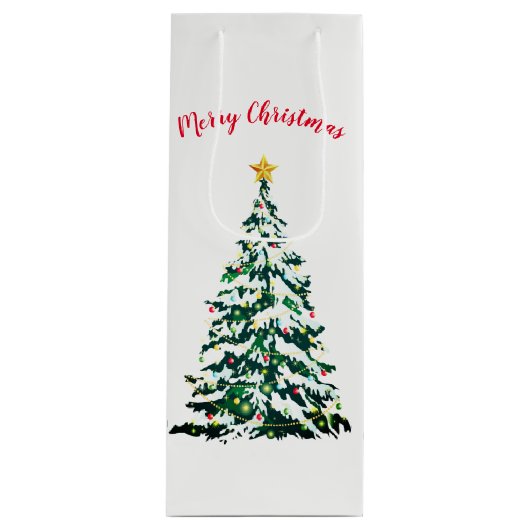 Kerstfeestdag, cadeaubon wijn cadeautas (Voorkant)