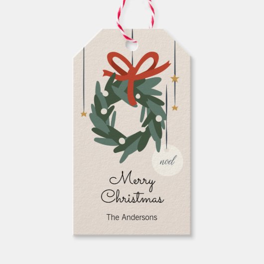 kerstfeestdag cadeaulabel (Voorkant)