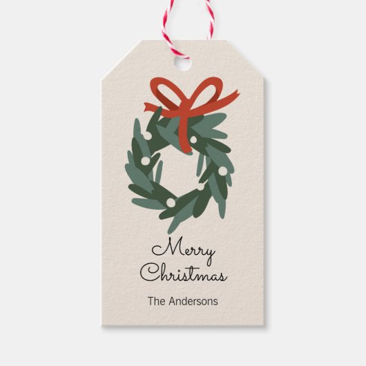 kerstfeestdag cadeaulabel (Voorkant)