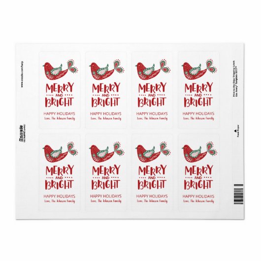 kerstfeestdag cadeaulabel etiket (Full Sheet)