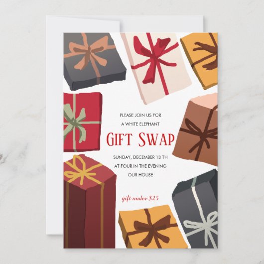 Kerstfeestdag cadeauruil voor ruil van geld kaart (Voorkant)