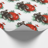 kerstfeestdag cadeaus voor Hondenliefhebbers Cadeaupapier (Hoek)