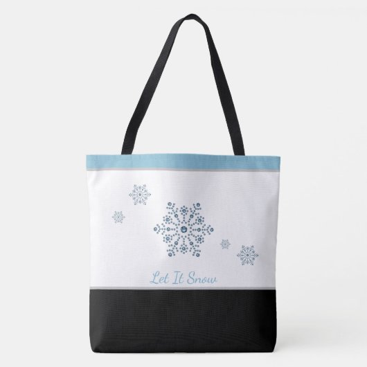 kerstfeestdag Canvas tas laat het sneeuwen (Voorkant)