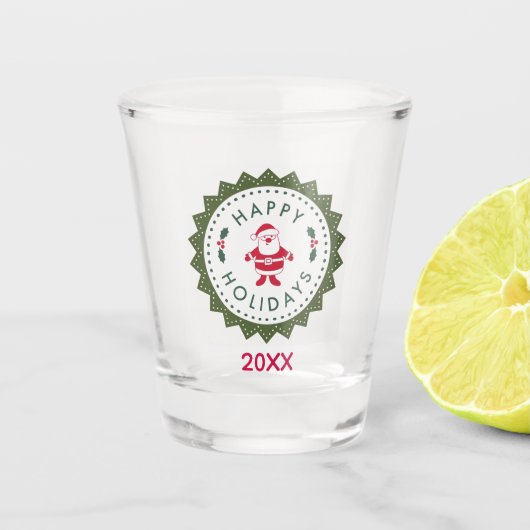 Kerstfeestdag Cartoon kerstfeestdag kerstmis Shot Glas (Voorkant)