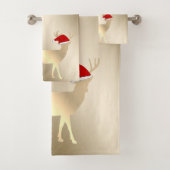 Kerstfeestdag-Cartoon rendierziekte, sneeuwvlokken Bad Handdoek (Insitu)