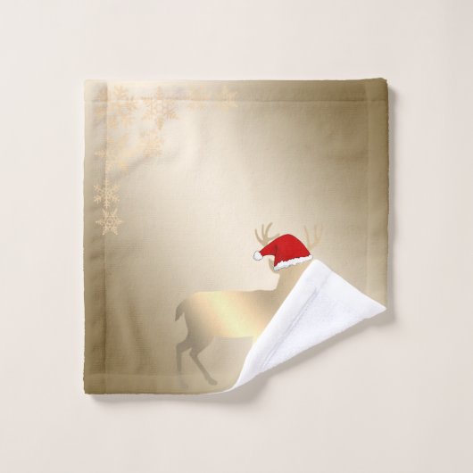 Kerstfeestdag-Cartoon rendierziekte, sneeuwvlokken Bad Handdoek (Wasdoekje)