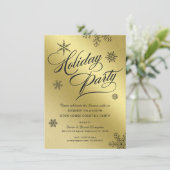 kerstfeestdag — cocktail Faux Gold Foil Kaart (Staand voorkant)