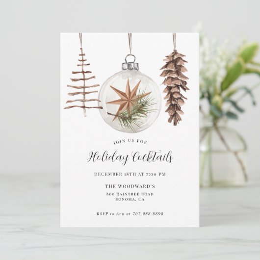 Kerstfeestdag cocktail kaart (Staand voorkant)