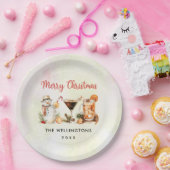 Kerstfeestdag cocktail papieren bordje (Feest)