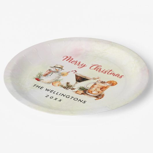 Kerstfeestdag cocktail papieren bordje (Gekanteld)