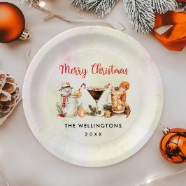 Kerstfeestdag cocktail papieren bordje