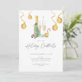 Kerstfeestdag Cocktail Party Uitnodiging Volwassen (Staand voorkant)