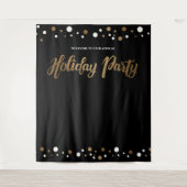 Kerstfeestdag - Collectief Gold-achtergrond Wandkleed (Voorkant)