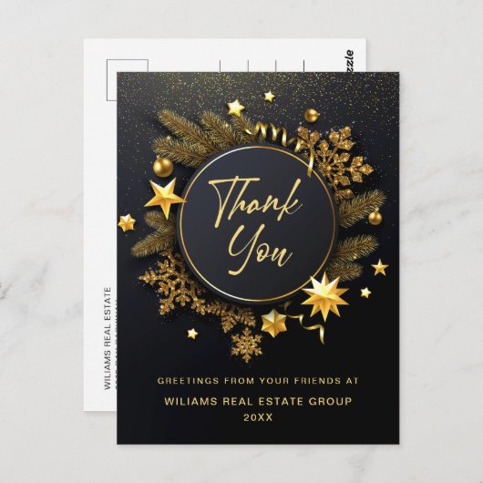 Kerstfeestdag Collectief Hartelijk dank Briefkaart (Voorkant / Achterkant)