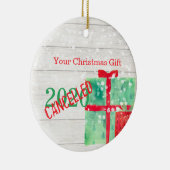 Kerstfeestdag Corona Virus 2020 Rustic Wood Keramisch Ornament (Rechts)