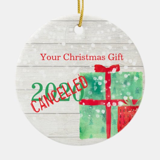 Kerstfeestdag Corona Virus 2020 Rustic Wood Keramisch Ornament (Voorkant)