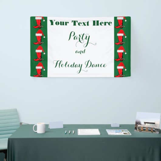 Kerstfeestdag Cowboy Boots en Santa Hat Spandoek (Beurs)