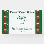 Kerstfeestdag Cowboy Boots en Santa Hat Spandoek (Horizontaal)
