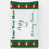 Kerstfeestdag Cowboy Boots en Santa Hat Spandoek (Verticaal)