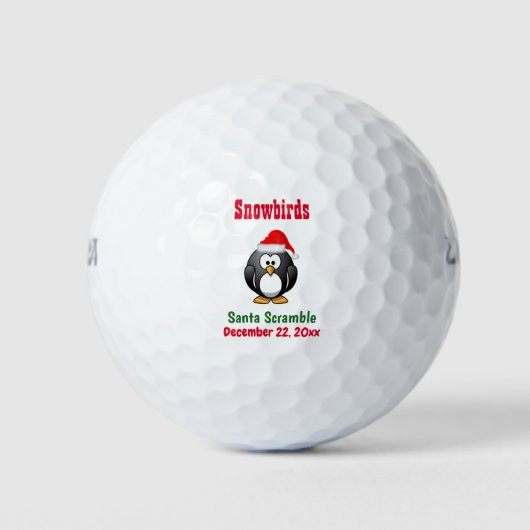 Kerstfeestdag Cute Penguin Custom Tournamin Golfballen (Voorkant)