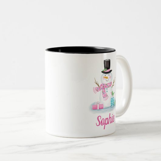 Kerstfeestdag Cute Snowman Winter Mok (Voorkant rechts)